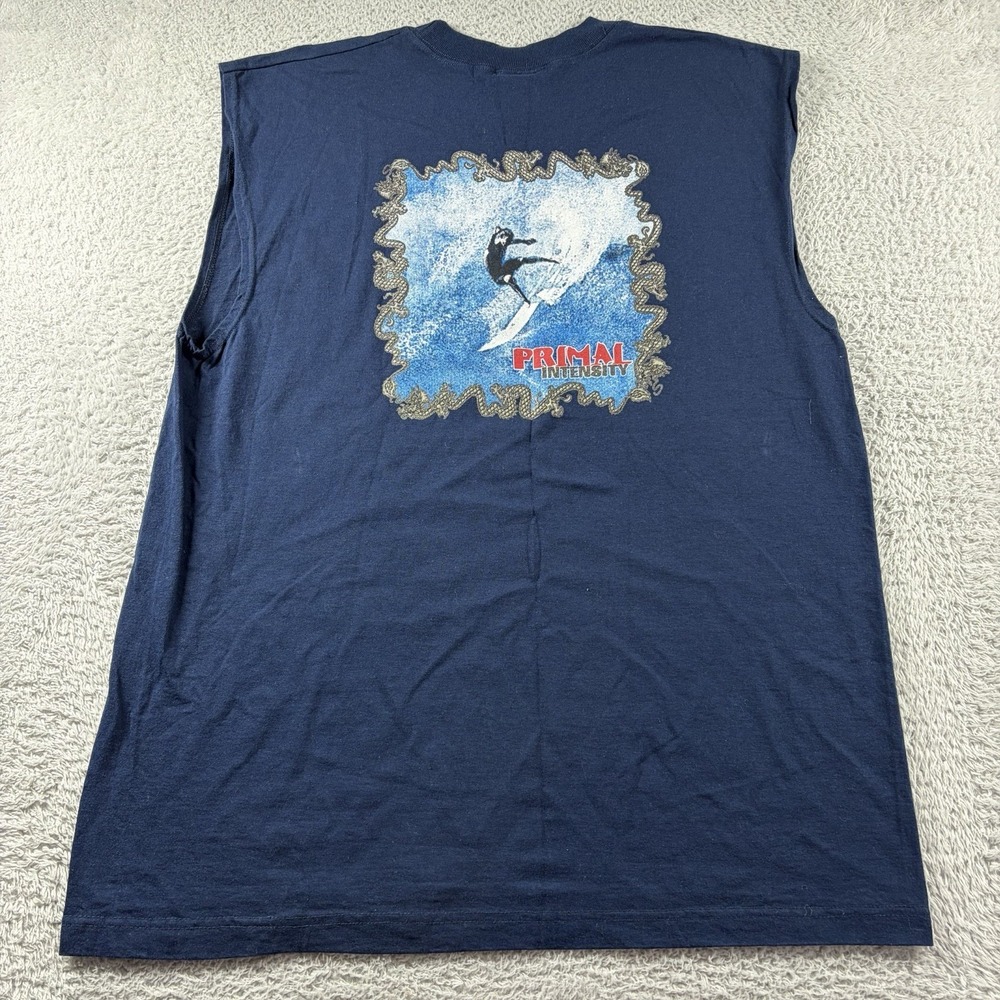 Vintage Primal Intensity Shirt Mens Large Blue Sleeveless Tank Top Surf Skate